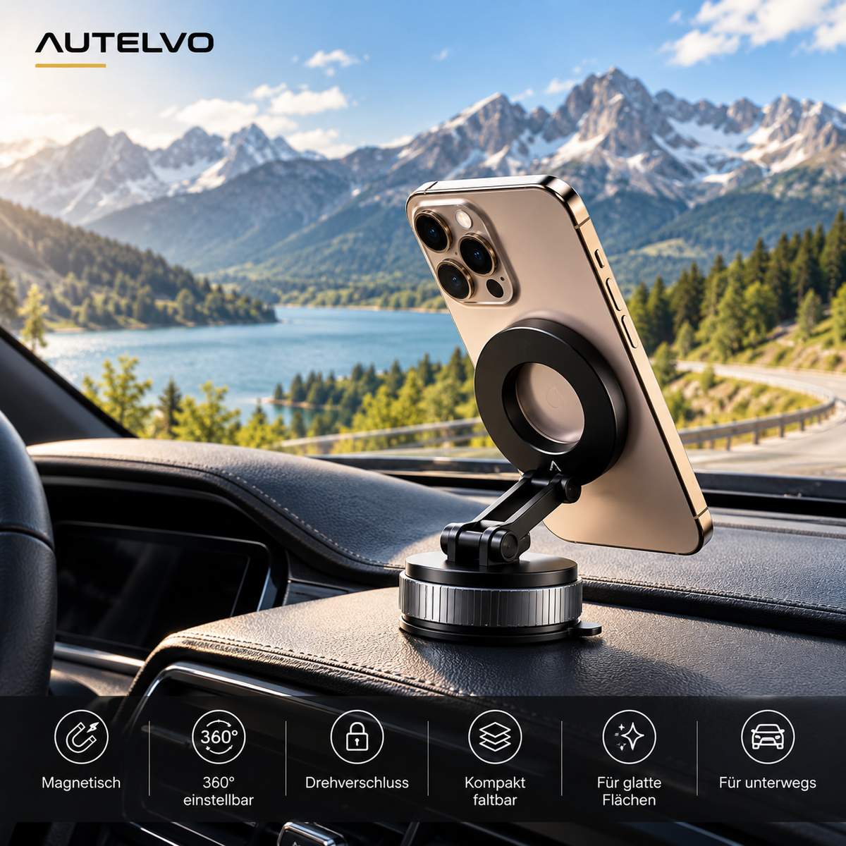 AUTELVO Magnetischer Handyhalter 360°